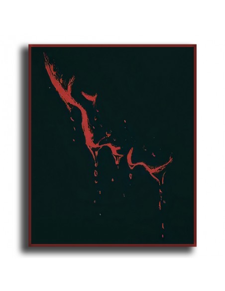 Abstract acrylic painting The "Leaking Face AG-57" Full View