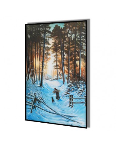 Curio decorative oil painting canvas "Winter Sunset AG-58" Right Angle