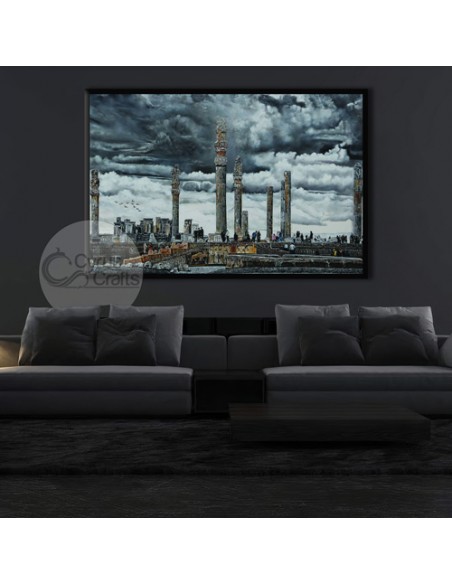 Original Painting Canvas "The Ancient Persepolis" Wall Art