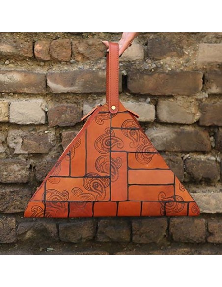 Handmade Triangular Leather Shoulder Bag | Special Bag Handmade Triangular Leather Shoulder Bag | Special Bag