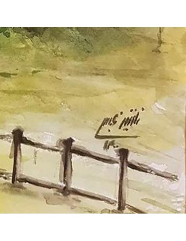 Cardboard watercolor painting "Aquarelle Cottage AG-74 " Sign