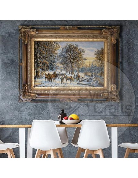 Hand-woven tableau rug "Icy-Road AG-80" Wall Art