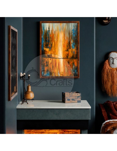 "Raging Rainfall AG-143" embellishing abstract oil painting wall art