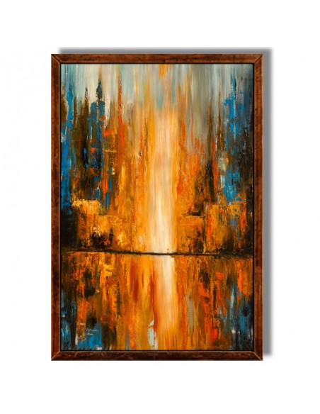 "Raging Rainfall AG-143" embellishing abstract oil painting full view