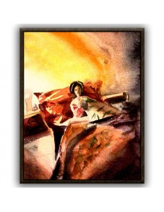 "Sufferer AG-148" watercolor cardboard painting full view