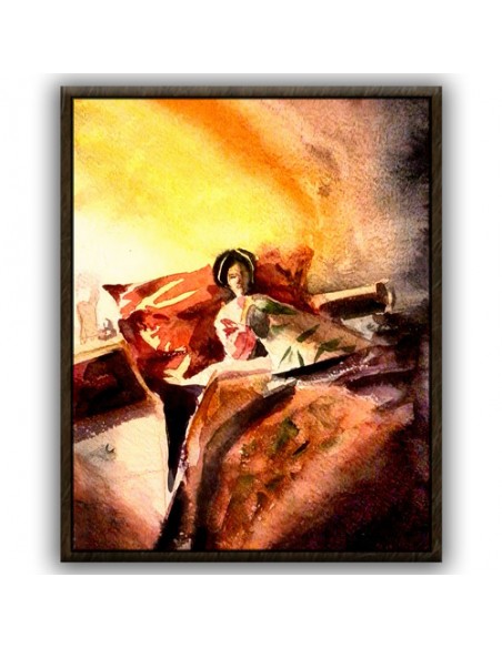 "Sufferer AG-148" watercolor cardboard painting full view