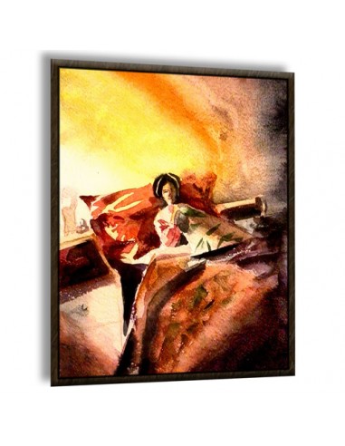 "Sufferer AG-148" watercolor cardboard painting left angle