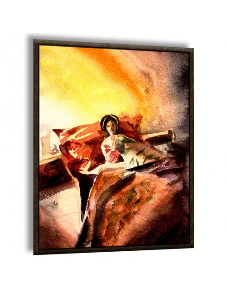 "Sufferer AG-148" watercolor cardboard painting left angle