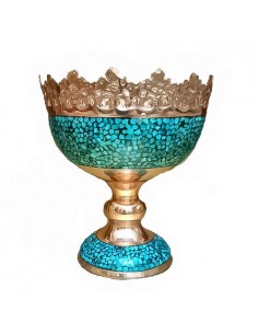 Blue Turquoise Copper Candy Bowl FV HC-126