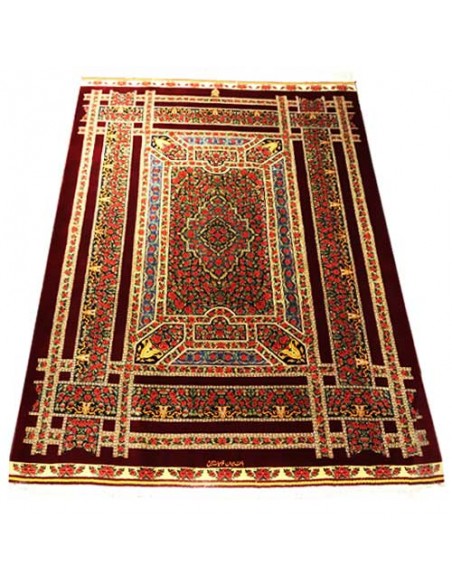 Qom Hand-woven All Silk Carpet Rc-191 full view Qom Hand-woven All Silk Carpet Rc-191 full view