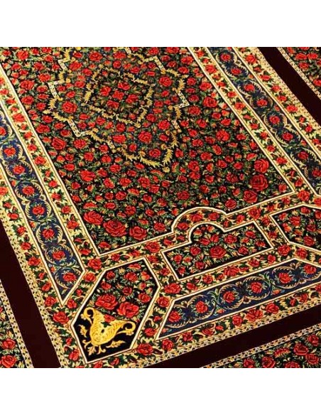 Qom Hand-woven All Silk Carpet Rc-191 up view