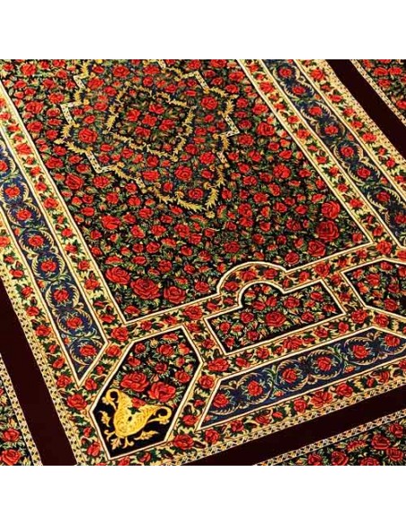 Qom Hand-woven All Silk Carpet Rc-191 up view Qom Hand-woven All Silk Carpet Rc-191 up view