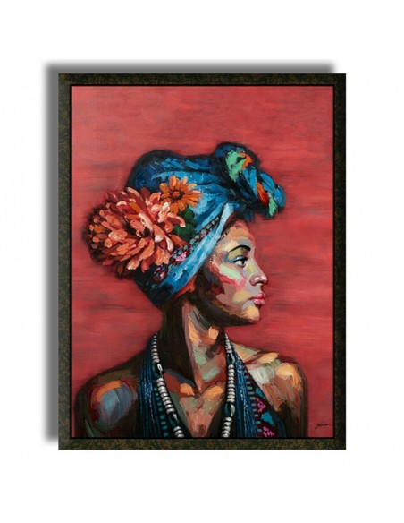 The decorative oil painting tableau "Indigenous Woman AG-719" full view