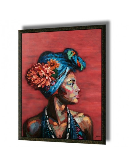 The decorative oil painting tableau "Indigenous Woman AG-719" right angle