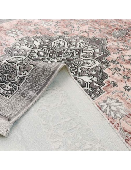 Machine-woven Artificial Silk Vintage Rug Rc-197 back view