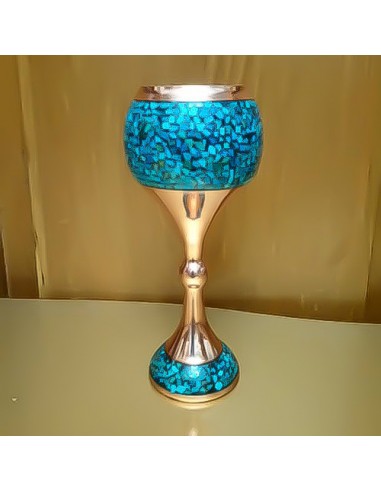 Blue Turquoise Wine Glass and Decanter Single