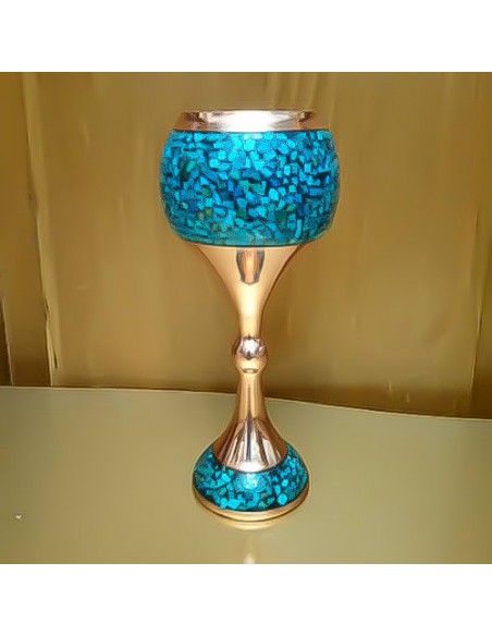 Blue Turquoise Wine Glass and Decanter Single
