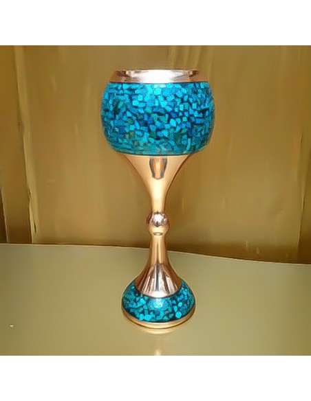 Blue Turquoise Wine Glass and Decanter Single