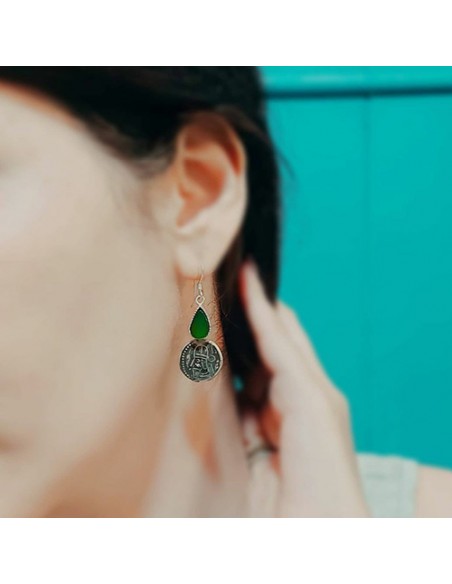 silver-dangle-earring-green-agate