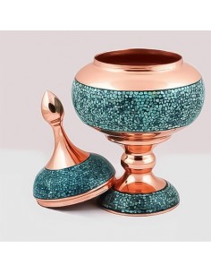 Decorative Turquoise Copper Candy Bowl FV 2