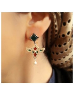 Unique Handmade Silver Stud Minakari Earring | Enamel Earrings 2
