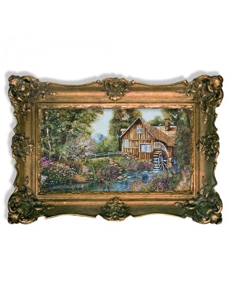The Watermill AG-806 Tabriz Hand-Knotted Tableau Rug full view The Watermill AG-806 Tabriz Hand-Knotted Tableau Rug full view