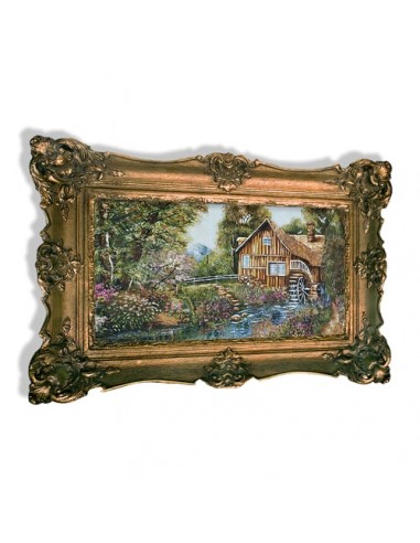 The Watermill AG-806 Tabriz Hand-Knotted Tableau Rug left angle