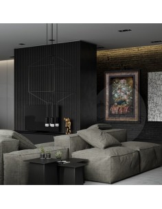 Flowerpot AG-807 Tabriz, silk floral tableau rug/carpet MARKDOWN wall art 1 full view 2