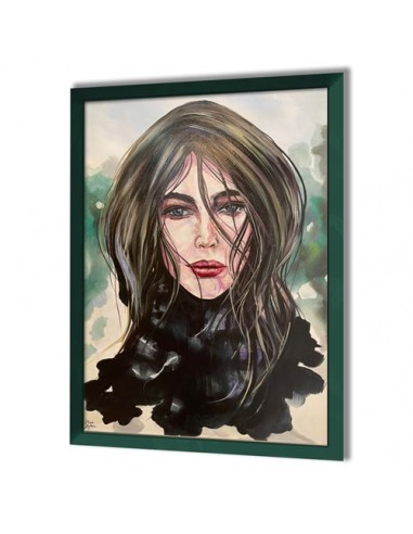 Staggering oil painting canvas "Glancing Girl AG-811" for sale right angle