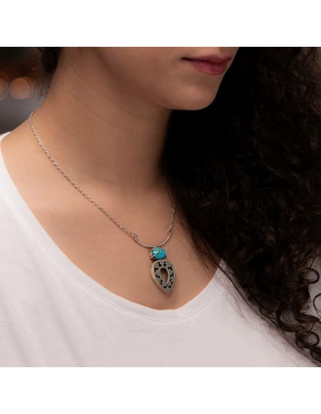 drop-shaped silver necklace