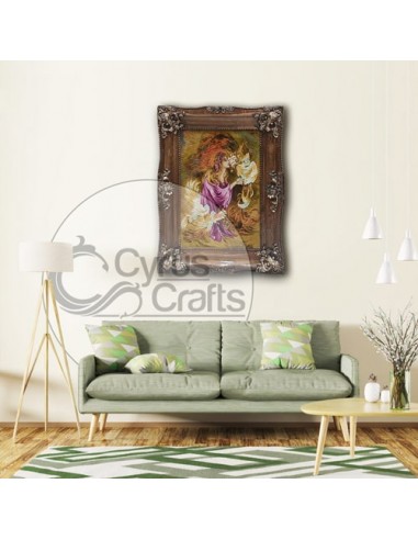 The Warmth of Love AG-836 Machine-Made 3D Silk Wall Rug (Tableau Rug) wall art