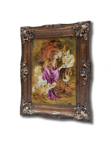 The Warmth of Love AG-836 Machine-Made 3D Silk Wall Rug (Tableau Rug) right angle