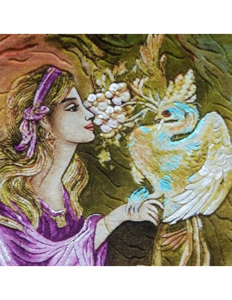 The Warmth of Love AG-836 Machine-Made 3D Silk Wall Rug (Tableau Rug) zoom in 2