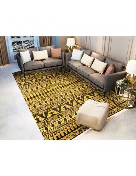 Shiraz Gold and Black Modern Rug Rc-233 in decoration