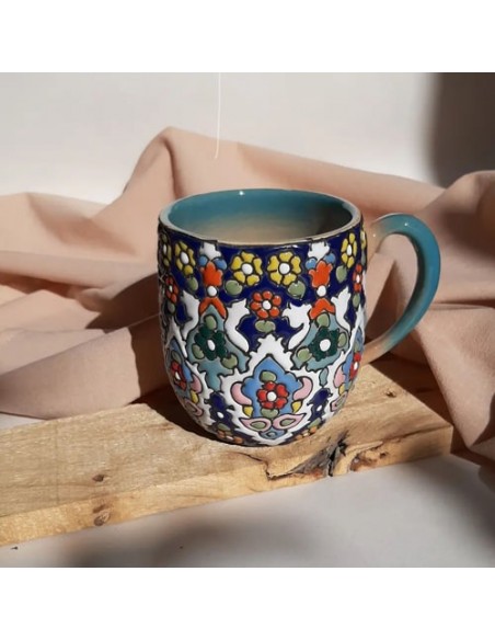 Hand-Painted Minakari Mug | Persian Meenakari Handmade Cup