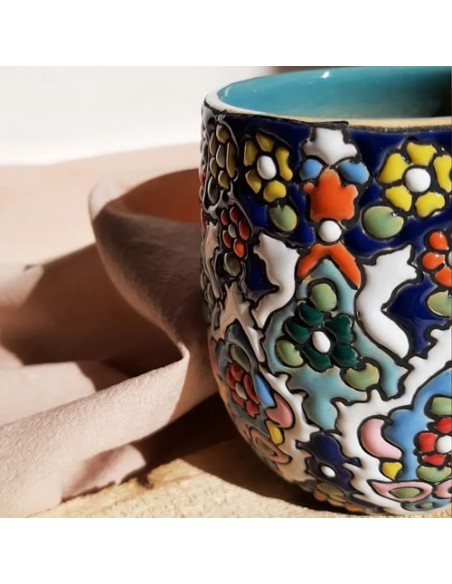 Hand-Painted Minakari Mug | Persian Meenakari Handmade Cup