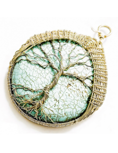 Handmade brass pendant and turquoise stone fw1
