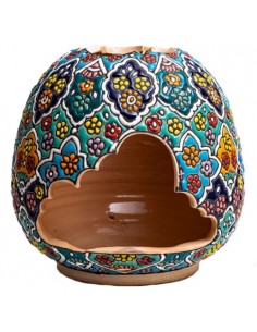 Minakari candle holder - clay chimney candle holder