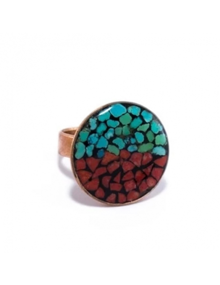 Red & Blue Turquoise ring
