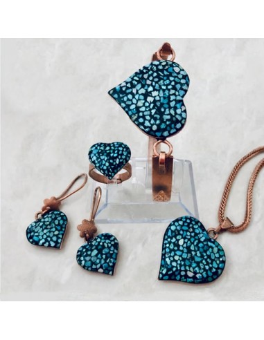Unique Heart Shaped Jewelry | Blue Turquoise Jewelry Set