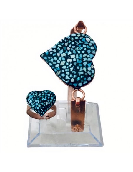 Unique Heart Shaped Jewelry | Blue Turquoise Jewelry Set