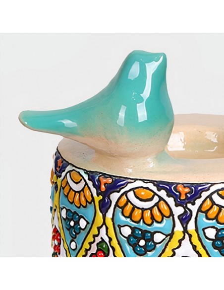 Hand-Painted Minakari Candle Holder Bird-AC-880 ZIB