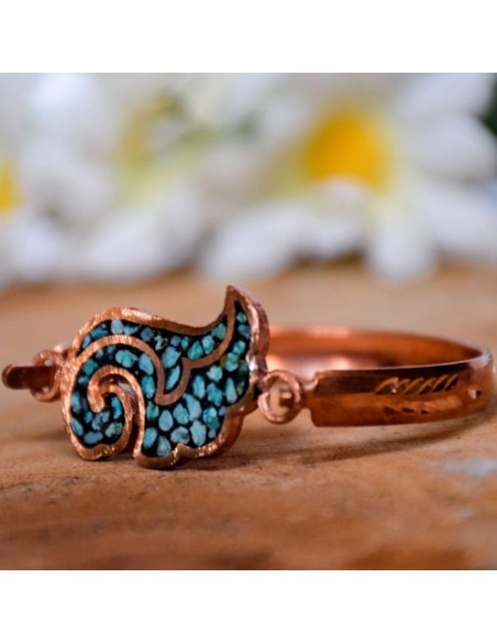 Handmade Turquoise Inlaid Copper Bracelet AC-887