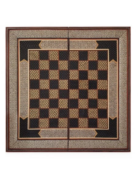 Wood Inlay Chessboard & Backgammon HC-903 fvf