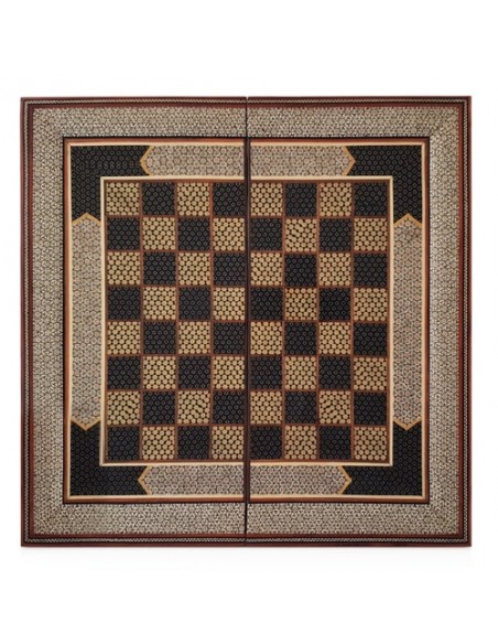 Wood Inlay Chessboard & Backgammon HC-903 fvf