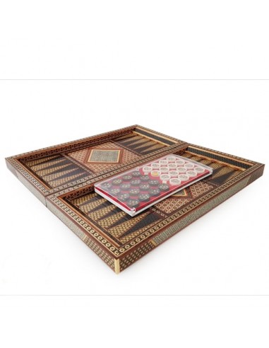 Wood Inlay Chessboard & Backgammon HC-903 fvo