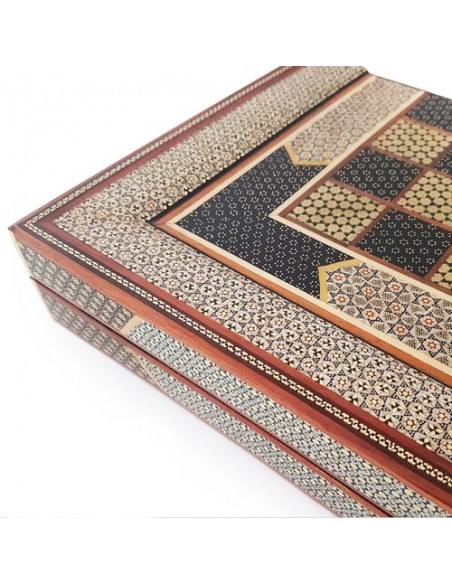 Wood Inlay Chessboard & Backgammon HC-903 zi