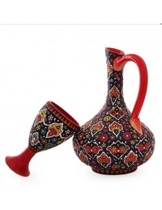 Minakari Clay Water Pitcher & water Cup Set HC-905 fv 2