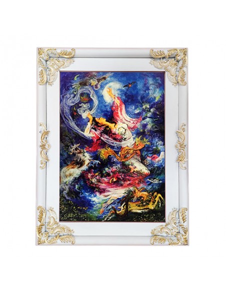 Woman AG-144 miniature tableau rug Full View