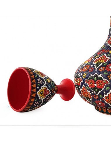 Minakari Clay Water Pitcher & water Cup Set HC-905 zoom in